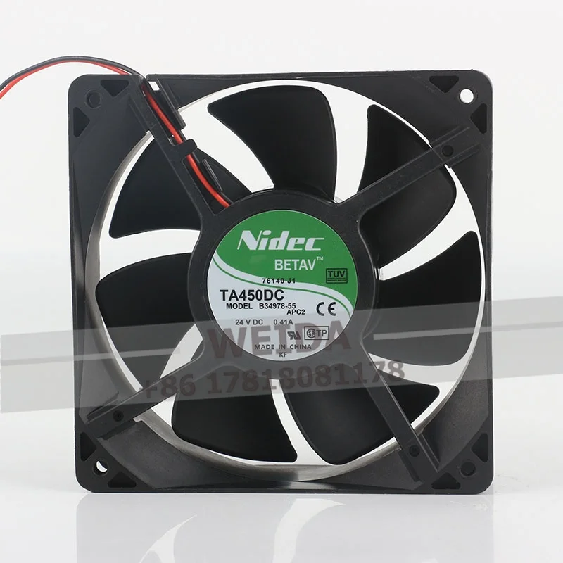 Nidec 24V 0.41A 12CM Inverter Large air volume 120X120X38MM ball bearing TA450DC B34978-55 12038 cooling fan
Nidec 24V 0.41A 12CM Inverter Large air volume 120X120X38MM ball bearing TA450DC B34978-55 12038 cooling fan