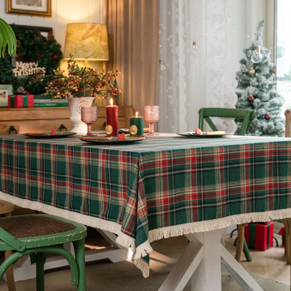 Christmas Tassel Rectangle Tablecloth Plaid Table Cloth Farmhouse Checkered Table Cover for Christmas Thanksgiving Day Halloween
Christmas Tassel Rectangle Tablecloth Plaid Table Cloth Farmhouse Checkered Table Cover for Christmas Thanksgiving Day Halloween