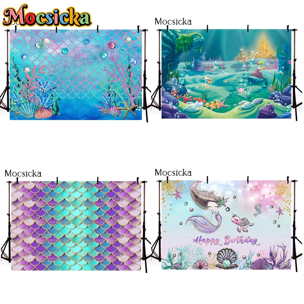 Mocsicka Mermaid Background Girl Princess Newborn Photography Props Photo Shoot Cake Smash Birthday Party Decorations Backdrops
Mocsicka Mermaid Background Girl Princess Newborn Photography Props Photo Shoot Cake Smash Birthday Party Decorations Backdrops