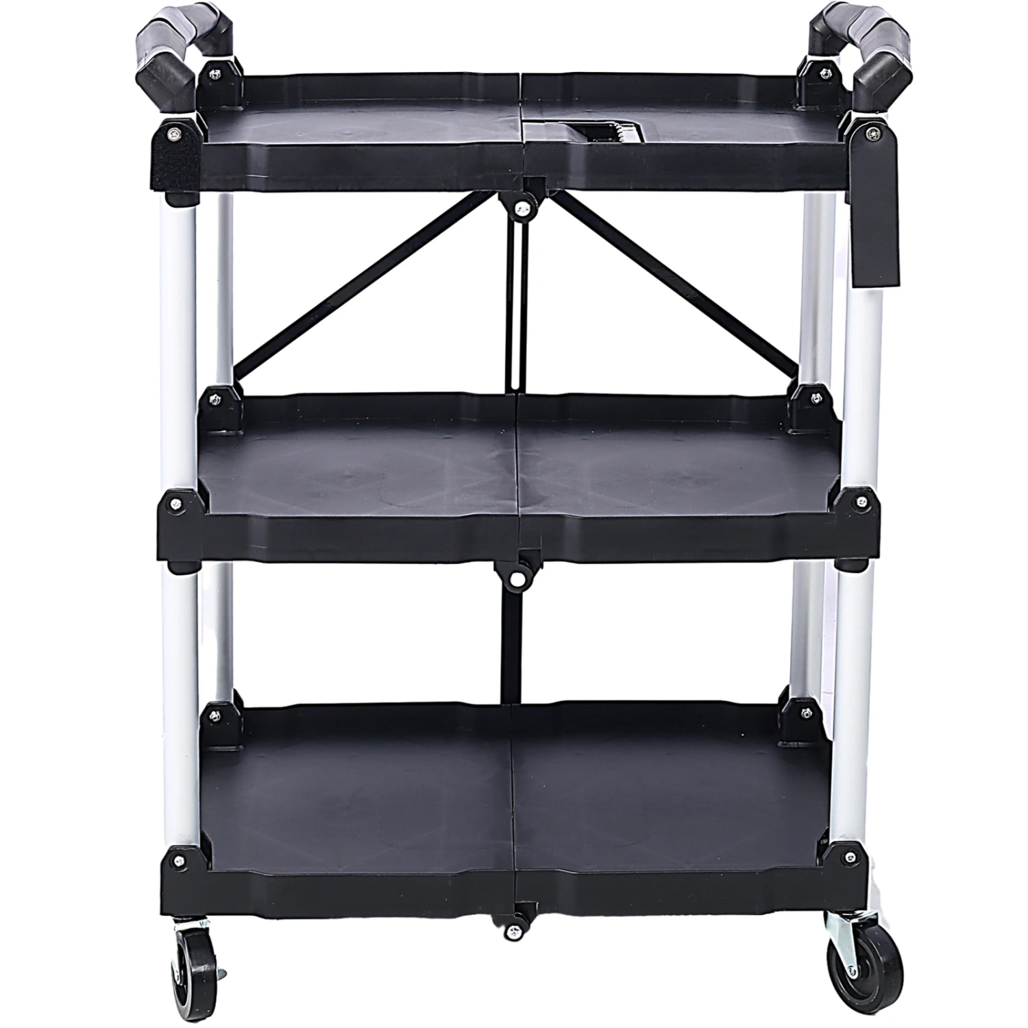 3 Layers Folding Collapsible Service Cart Pack-N-Roll Folding Collapsible Service Cart, Black, 50 Lb. Load Capacity per Shelf
3 Layers Folding Collapsible Service Cart Pack-N-Roll Folding Collapsible Service Cart, Black, 50 Lb. Load Capacity per Shelf