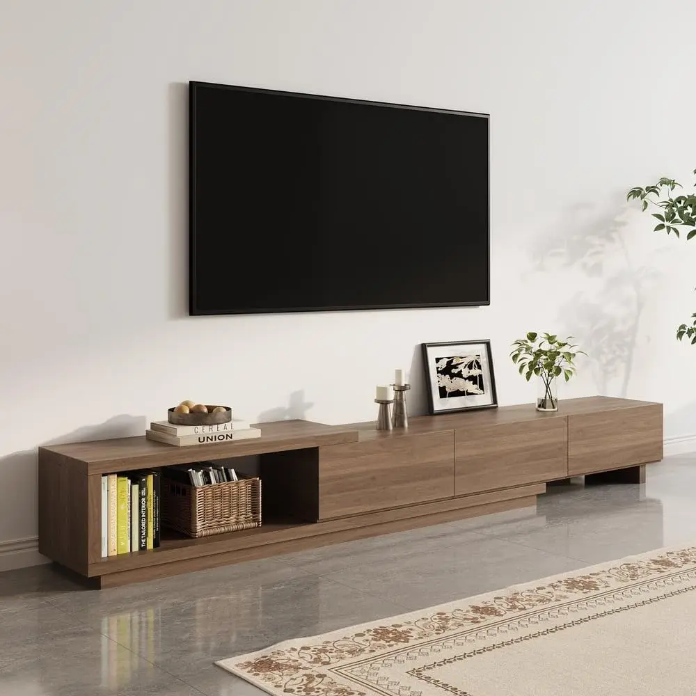 Walnut TV Stand with 3 Shelves, Adjustable Length for 71-100 TVs, Living Room Entertainment Storage Cabinet
Walnut TV Stand with 3 Shelves, Adjustable Length for 71-100 TVs, Living Room Entertainment Storage Cabinet