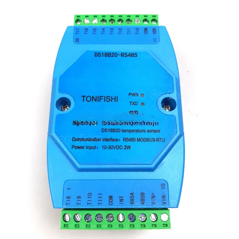 12-channel 18B20 temperature isolation acquisition module 18B20 temperature to 485 DS18B20 accuracy 0.0625 degree
12-channel 18B20 temperature isolation acquisition module 18B20 temperature to 485 DS18B20 accuracy 0.0625 degree