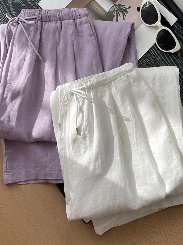 Korean Gentle Purple Cotton Linen Wide Leg Pants Women Summer New Loose Casual Thin Straight Nine Points Pants
Korean Gentle Purple Cotton Linen Wide Leg Pants Women Summer New Loose Casual Thin Straight Nine Points Pants