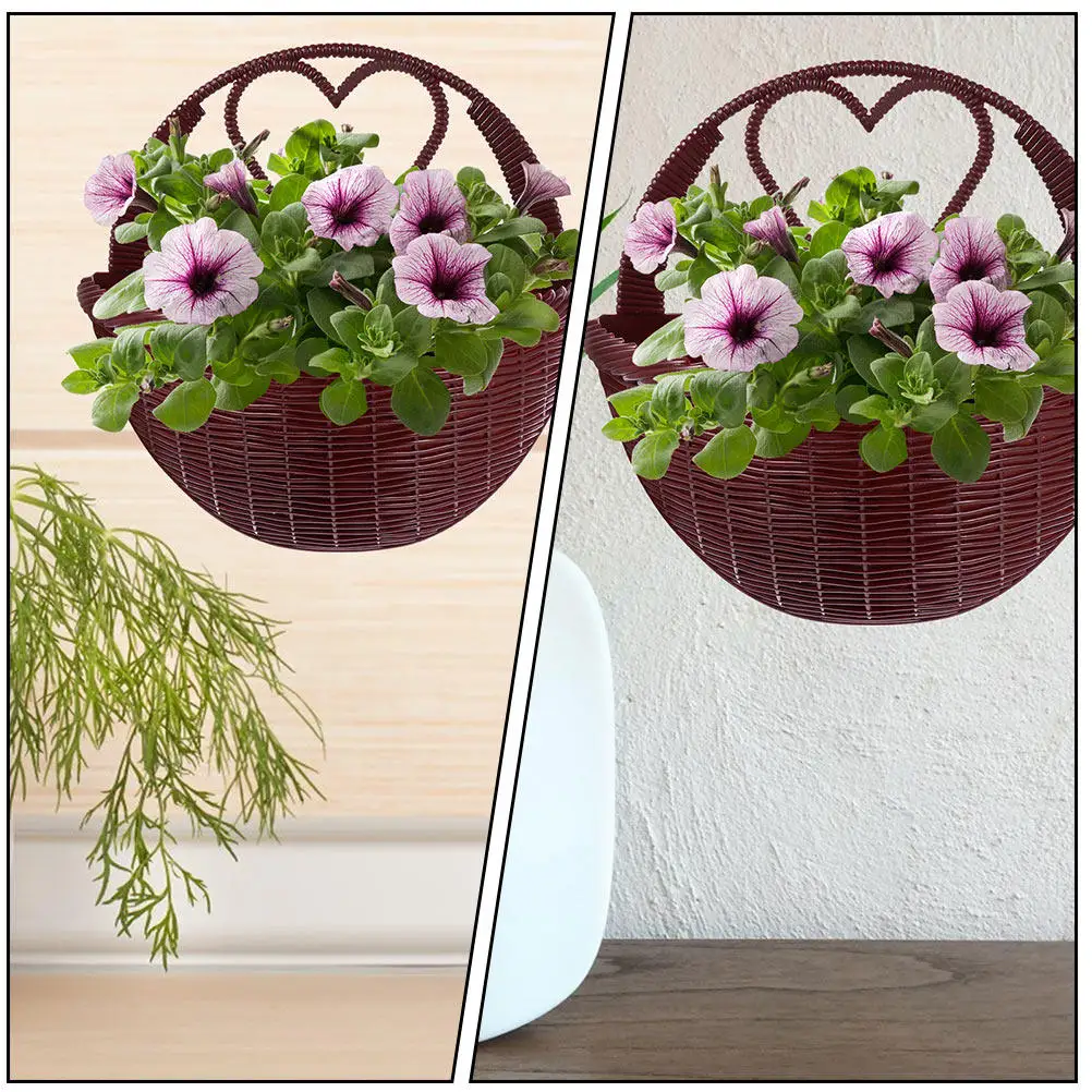 3Pcs Wall Hanging Flower Basket Plastic Rattan Simulated Design Lightweight Hanging Planter Basket Home Wall Decoration Garden
3Pcs Wall Hanging Flower Basket Plastic Rattan Simulated Design Lightweight Hanging Planter Basket Home Wall Decoration Garden