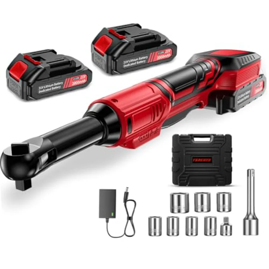 3/8 Cordless Ratchet Wrench Set 60FT-LBS Extended Electric Ratchet with 400RPM Variable Speed 21v Power Ratchet with 2x2.0Ah Ba
3/8 Cordless Ratchet Wrench Set 60FT-LBS Extended Electric Ratchet with 400RPM Variable Speed 21v Power Ratchet with 2x2.0Ah Ba