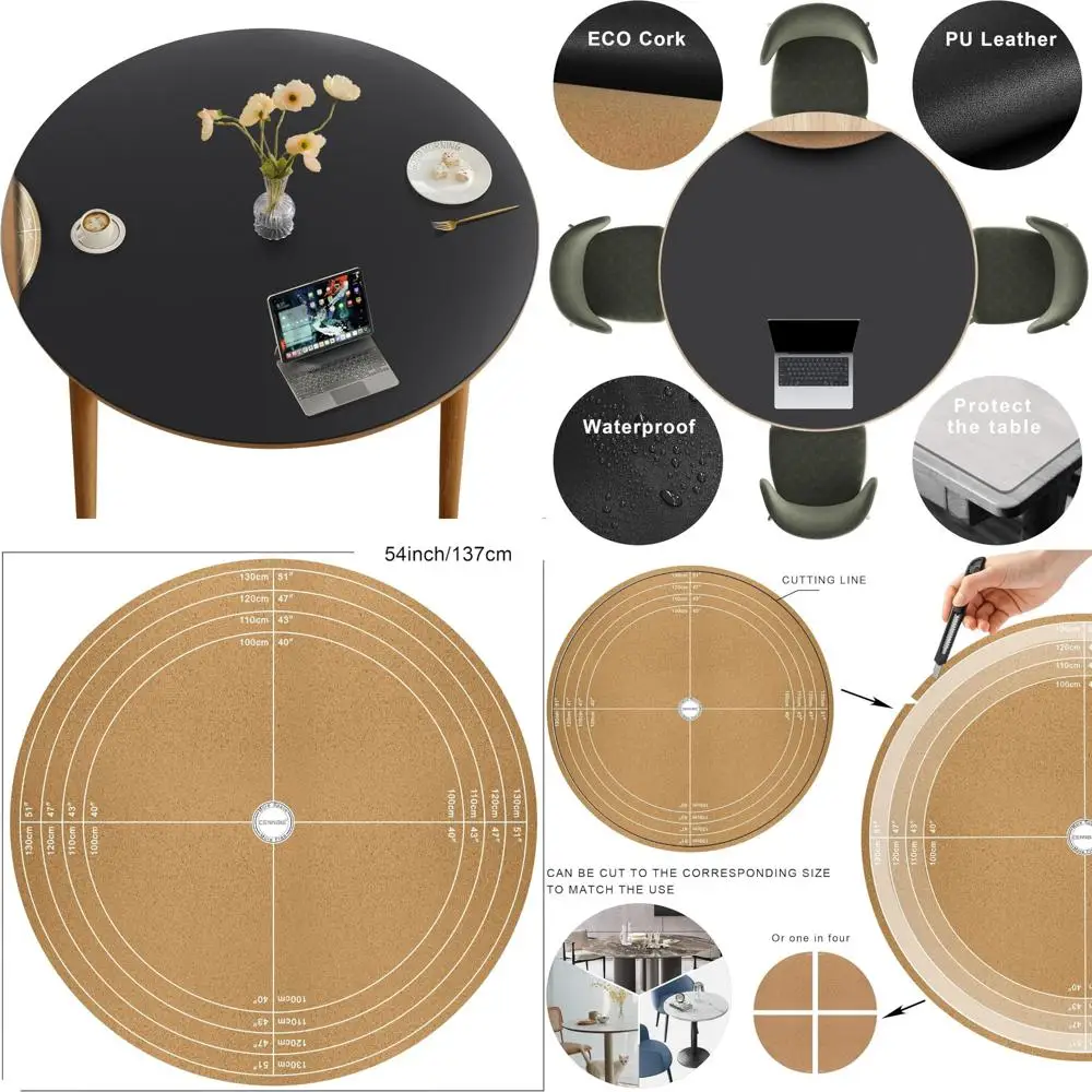 Round Table Mats - 54/51/47/43/40 Inches Cork Leather Placemats for Dining and Coffee Tables - Cuttable and Suitable as Table Co
Round Table Mats - 54/51/47/43/40 Inches Cork Leather Placemats for Dining and Coffee Tables - Cuttable and Suitable as Table Co