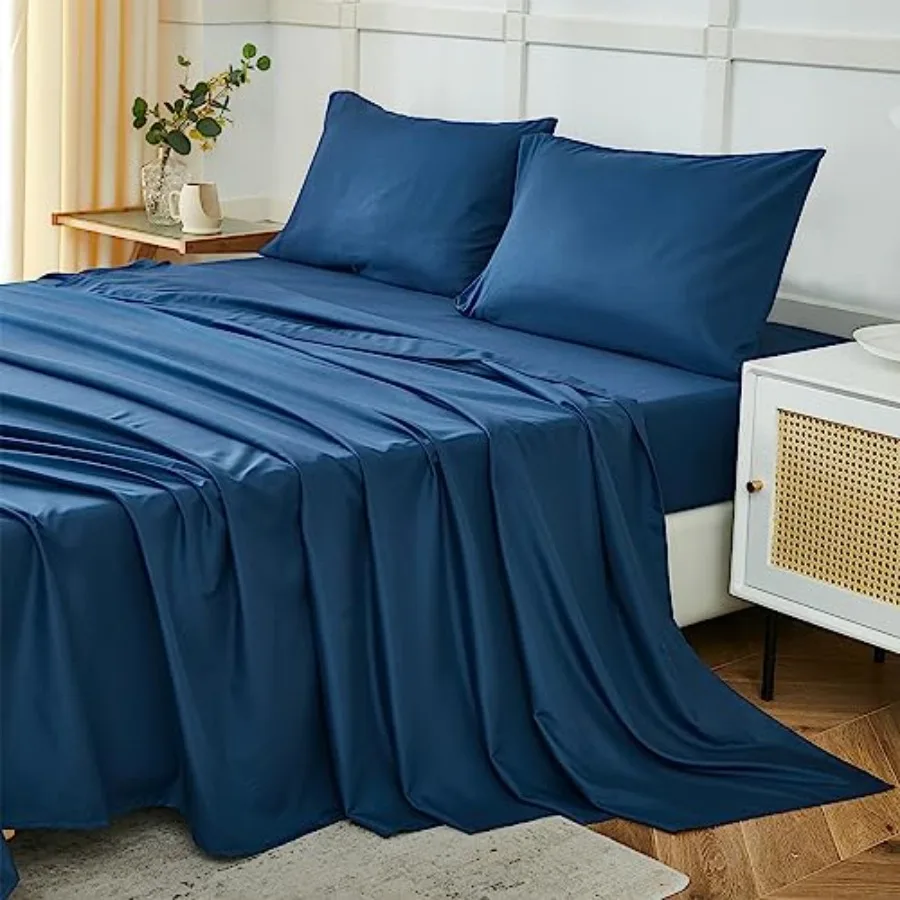 Navy Queen Sheets Set 4 Piece, Hotel Luxury er Soft 1800 Series Microfiber Navy Blue Bed Sheets Set-Wrinkle Free and Breathable
Navy Queen Sheets Set 4 Piece, Hotel Luxury er Soft 1800 Series Microfiber Navy Blue Bed Sheets Set-Wrinkle Free and Breathable
