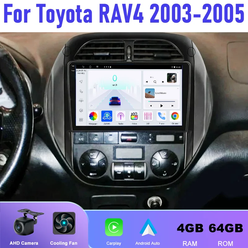 9" For Toyota RAV4 2003-2005 Car Radio Android 15 Auto Support Wireless Apple Carplay GPS BT 2DIN Head Unit FM
9" For Toyota RAV4 2003-2005 Car Radio Android 15 Auto Support Wireless Apple Carplay GPS BT 2DIN Head Unit FM