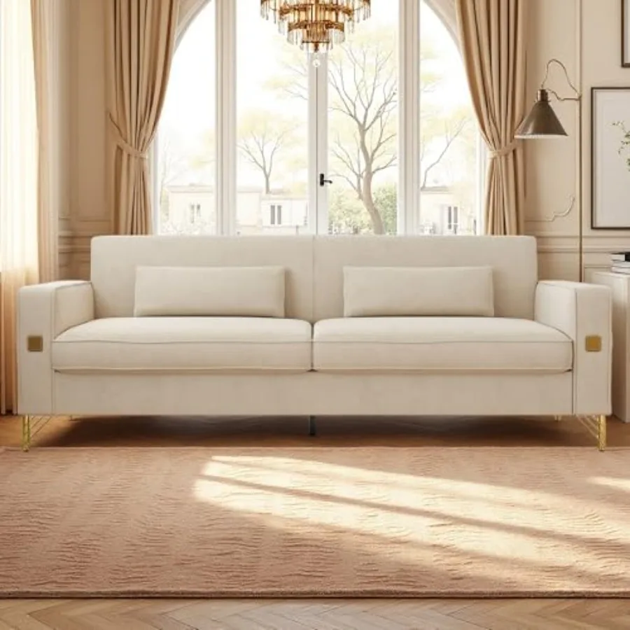 86" Oversized Luxury Velvet Sofa with Armrest and Removable Plush Cushions, Modern Gold Accents 3-Seater Couch with Solid Legs,
86" Oversized Luxury Velvet Sofa with Armrest and Removable Plush Cushions, Modern Gold Accents 3-Seater Couch with Solid Legs,