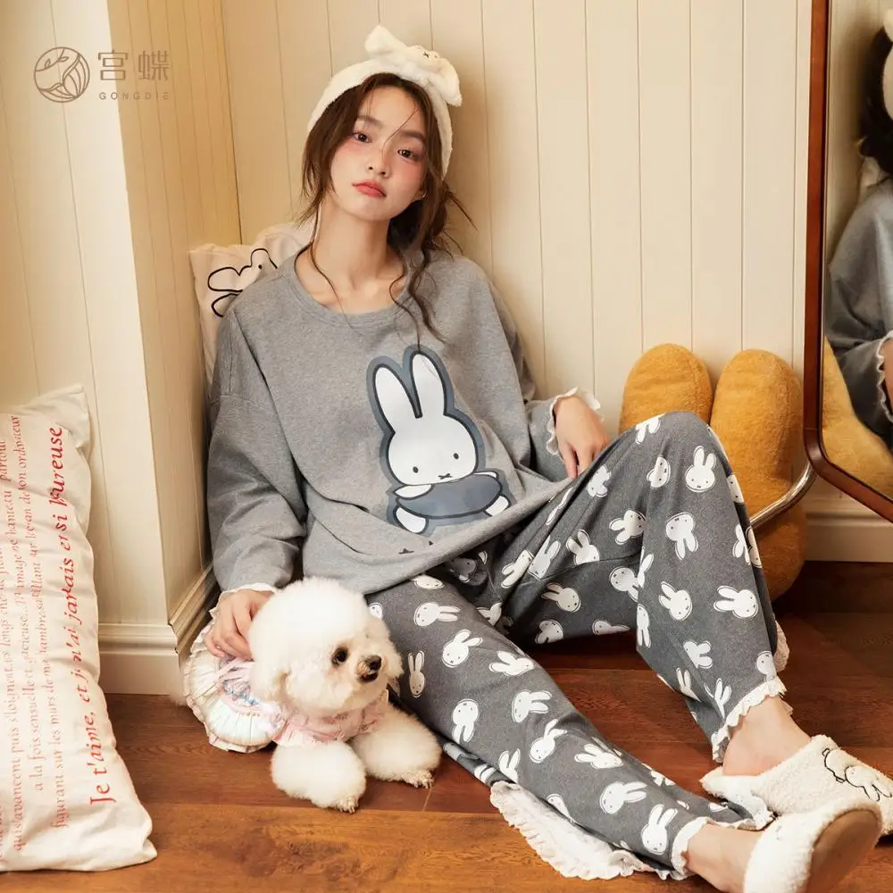 Gray Miffy Pajamas Set With Large Bunny Pattern Pants Soft Sleepwear For Women Cute Cartoon Loungewear Daily Home Wear
Gray Miffy Pajamas Set With Large Bunny Pattern Pants Soft Sleepwear For Women Cute Cartoon Loungewear Daily Home Wear