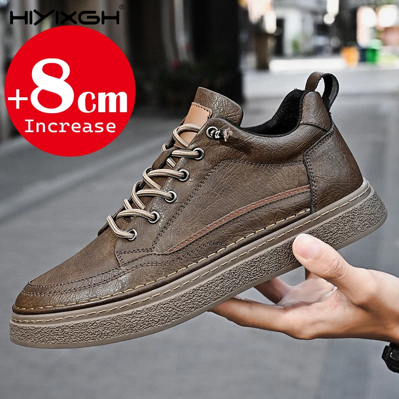 Men's Genuine Leather Casual Leather Shoes, Soft 8cm Height Increased Men's Shoes, Non-Slip Rubber Soled Elevator Shoes
Men's Genuine Leather Casual Leather Shoes, Soft 8cm Height Increased Men's Shoes, Non-Slip Rubber Soled Elevator Shoes