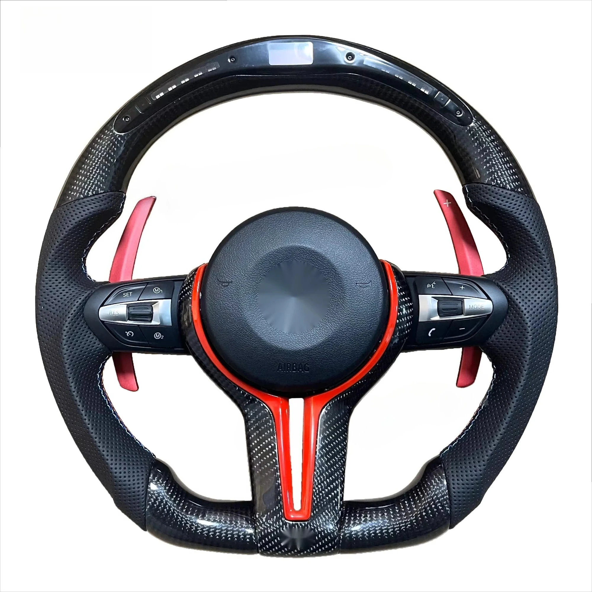 Customized Sports Styling Perforated Leather Carbon Fiber LED Red Metal Paddle Steering Wheel For BMW F10 F30F07 F02 F35 F18 F15
Customized Sports Styling Perforated Leather Carbon Fiber LED Red Metal Paddle Steering Wheel For BMW F10 F30F07 F02 F35 F18 F15