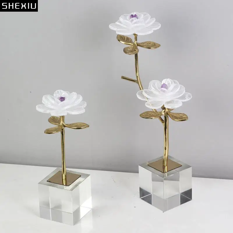 Amethyst Flower Gold-plated Brass Branch Crafts Ornaments Crystal Flowers Sculpture Living Room Furnishings Desk Decoration
Amethyst Flower Gold-plated Brass Branch Crafts Ornaments Crystal Flowers Sculpture Living Room Furnishings Desk Decoration