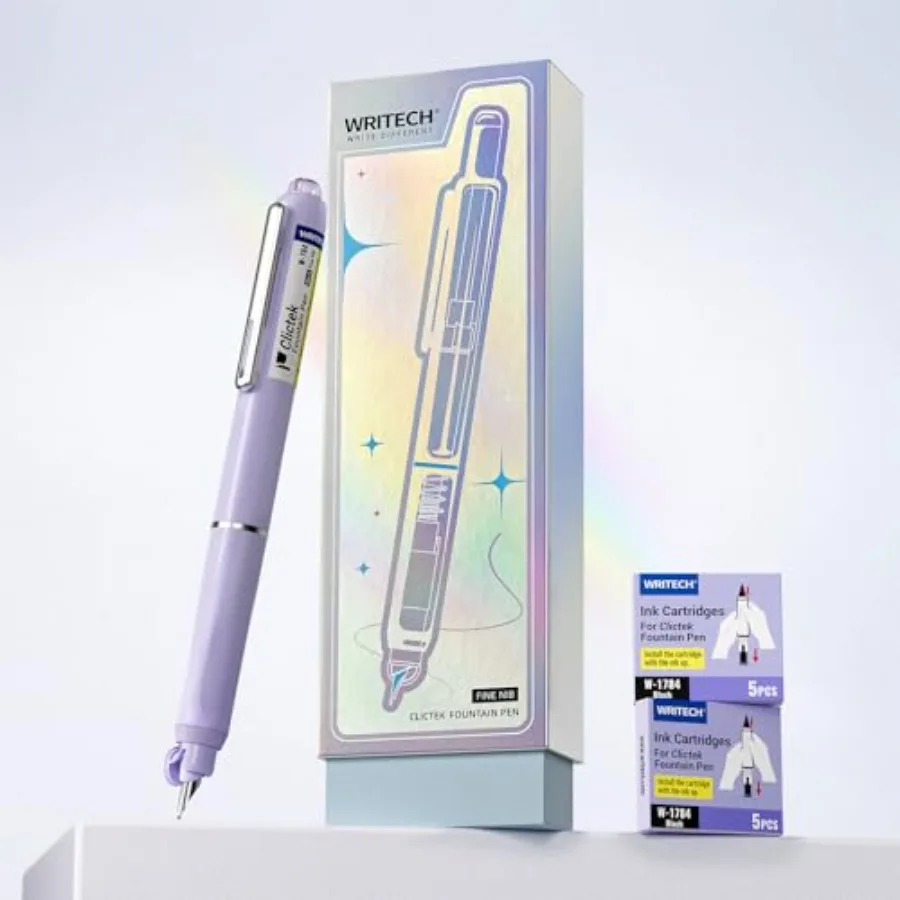 Retractable Fountain Pen Set: Fine Nib Black Ink Premium Gift Box Includes 10 Cartridges, Perfect for Graduation Anniversaries
Retractable Fountain Pen Set: Fine Nib Black Ink Premium Gift Box Includes 10 Cartridges, Perfect for Graduation Anniversaries