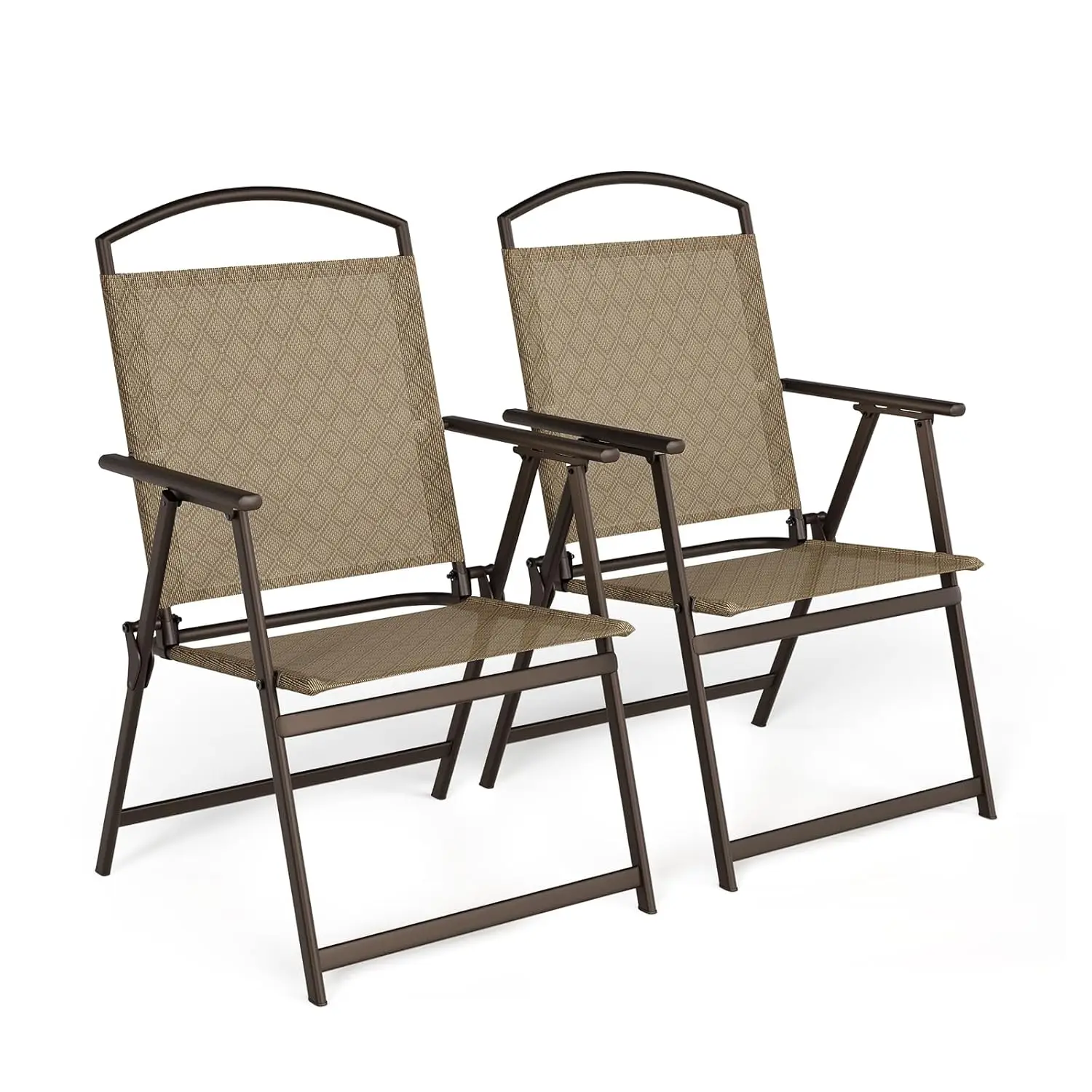 Folding Patio Chairs Set of 2, Outdoor Dining Chairs with Armrests, Breathable Textilene & Steel Frame for Lawn,, Customized
Folding Patio Chairs Set of 2, Outdoor Dining Chairs with Armrests, Breathable Textilene & Steel Frame for Lawn,, Customized