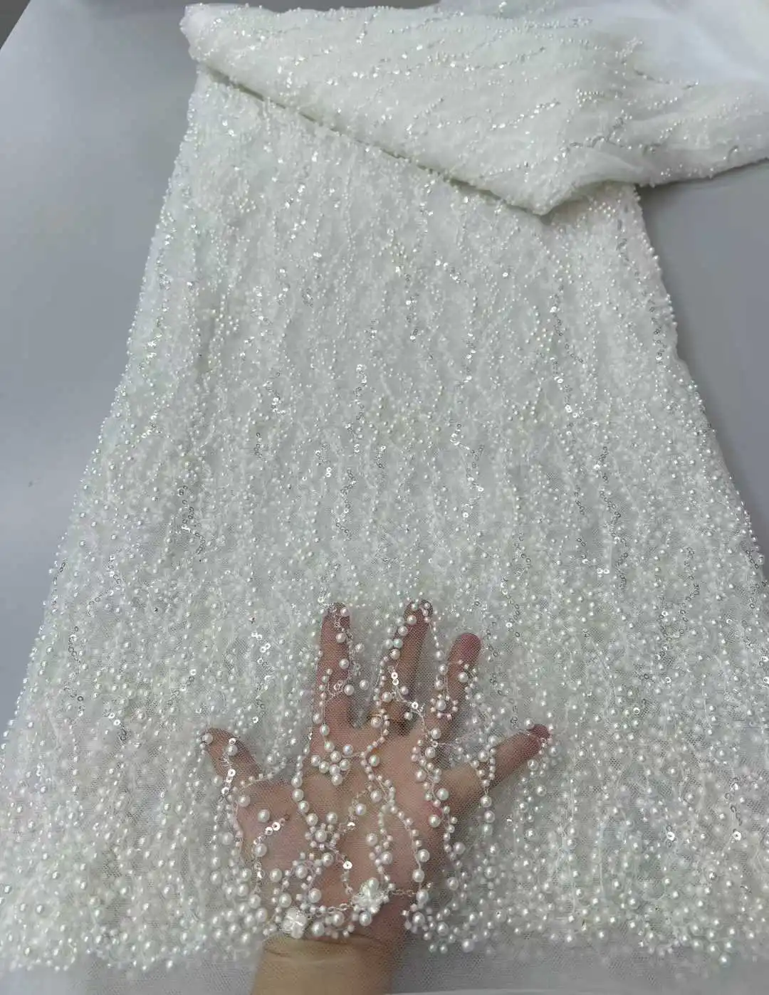 Luxury French Mesh Beads Lace Fabric 2025 High Quality Lace African Sequins Groom Lace Fabrics For Nigerian Wedding Dress Sewing
Luxury French Mesh Beads Lace Fabric 2025 High Quality Lace African Sequins Groom Lace Fabrics For Nigerian Wedding Dress Sewing