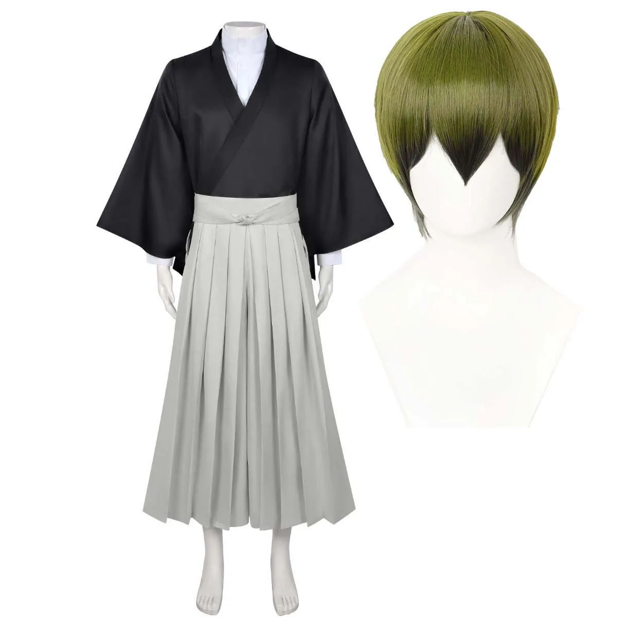 Adult Men Halloween Party Anime Zenin Naoya Cosplay Costume And Green Wig Full Set
Adult Men Halloween Party Anime Zenin Naoya Cosplay Costume And Green Wig Full Set