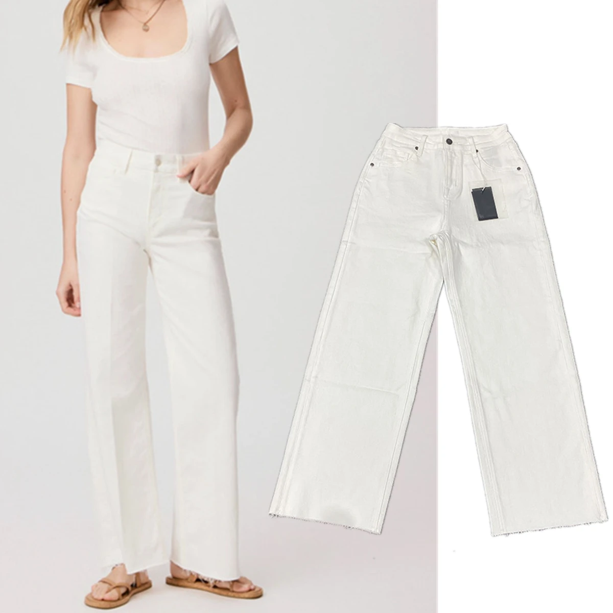 Withered American Retro High Waist Flared Jeans Women Washed Burrs Wide Leg Denim Pants Women's Minimalist Mom Jeans
Withered American Retro High Waist Flared Jeans Women Washed Burrs Wide Leg Denim Pants Women's Minimalist Mom Jeans