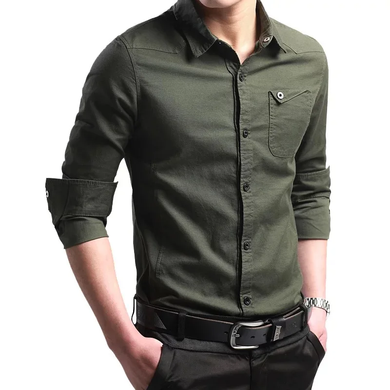 Shirts for men New 100% Cotton High Quality Military Men Shirts Long Sleeve Slim Men's Shirts 2021 Business Men Brand Clothing
Shirts for men New 100% Cotton High Quality Military Men Shirts Long Sleeve Slim Men's Shirts 2021 Business Men Brand Clothing