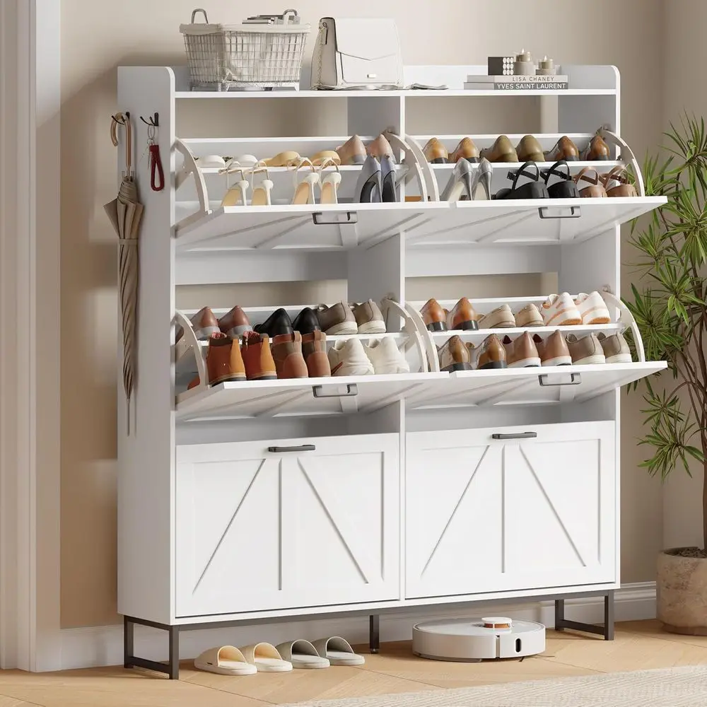 Space-Saving Shoe Rack with 6 Shelves, Discreet Storage Organizer for Entryways, Slim Shoe Cabinet with Open Storage and Hooks f
Space-Saving Shoe Rack with 6 Shelves, Discreet Storage Organizer for Entryways, Slim Shoe Cabinet with Open Storage and Hooks f