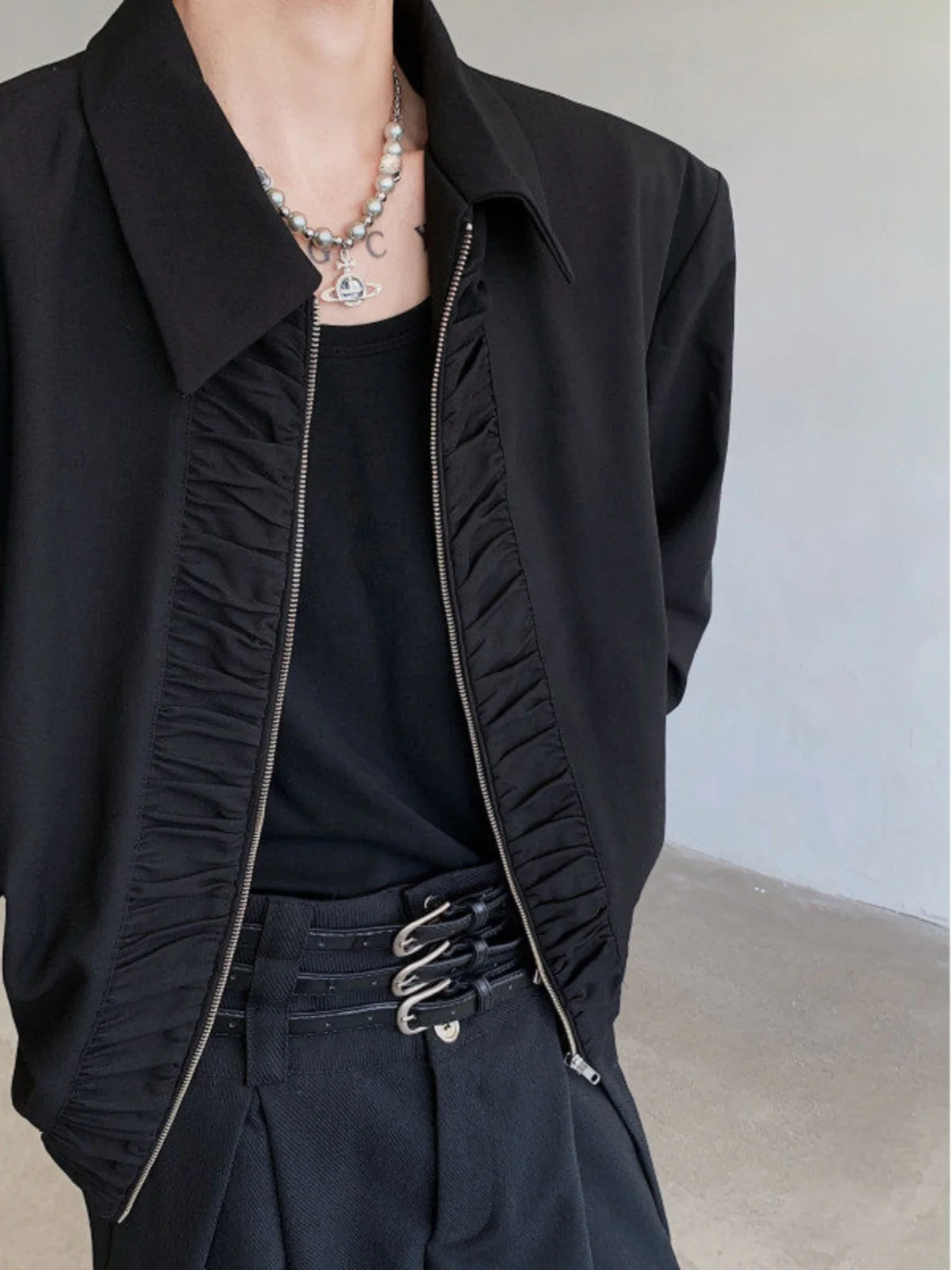 Cleanfit Court Sle Men's Jaet oulder Pads Turn-down Collar ort Coat Retro Haome Youth Polyester Autumn Spring
Cleanfit Court Sle Men's Jaet oulder Pads Turn-down Collar ort Coat Retro Haome Youth Polyester Autumn Spring