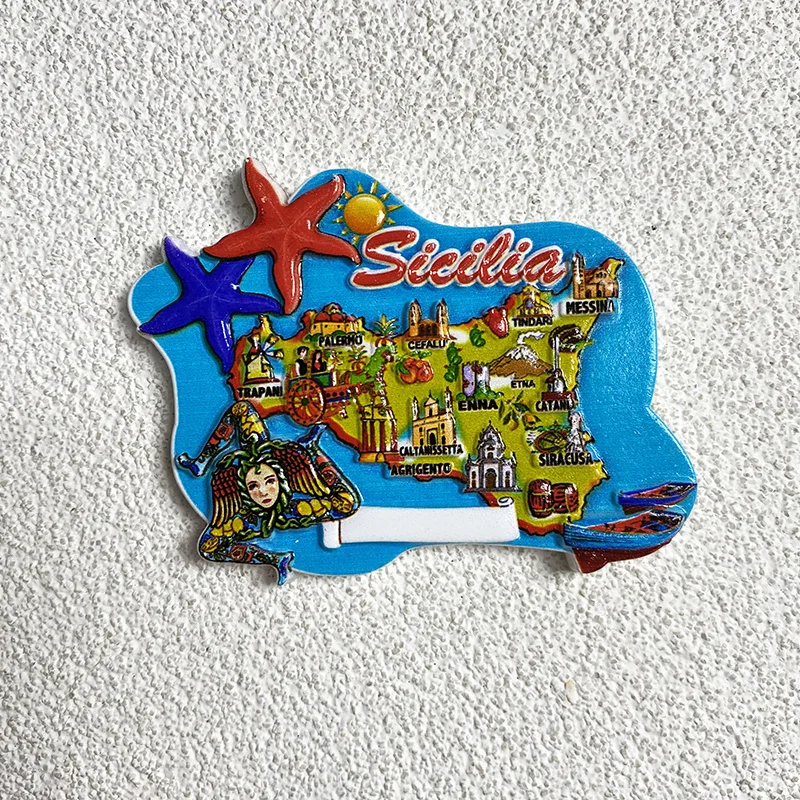 Sicily Island Travel Souvenir Creative Map Three-Legged 3D Magnetic Refrigerator Magnet Home Decor Item
Sicily Island Travel Souvenir Creative Map Three-Legged 3D Magnetic Refrigerator Magnet Home Decor Item