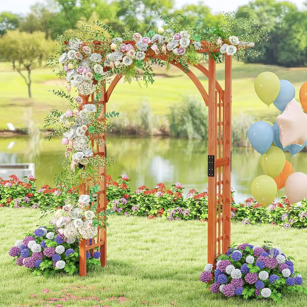 84 Tall Wooden Garden Arch for Ceremonies, Trellis for Climbing Plants, Ideal for Weddings and Parties
84 Tall Wooden Garden Arch for Ceremonies, Trellis for Climbing Plants, Ideal for Weddings and Parties