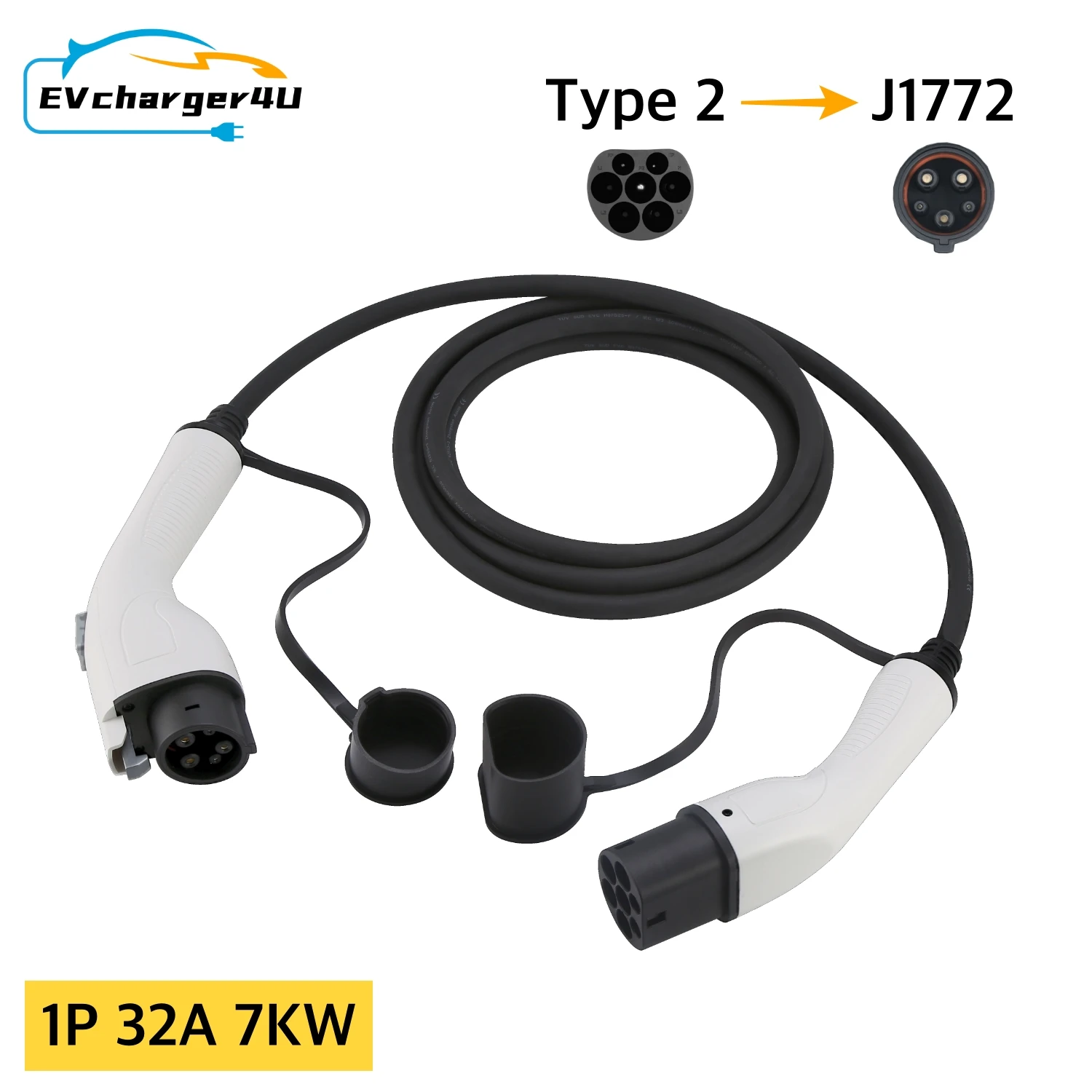 EVcharger4U Тип 2–Тип 1 J1772 Кабель для зарядки EV 1P 32A 7KW 4M для автомобилей электромобилей Использование на общественных зарядных станках
EVcharger4U Тип 2–Тип 1 J1772 Кабель для зарядки EV 1P 32A 7KW 4M для автомобилей электромобилей Использование на общественных зарядных станках