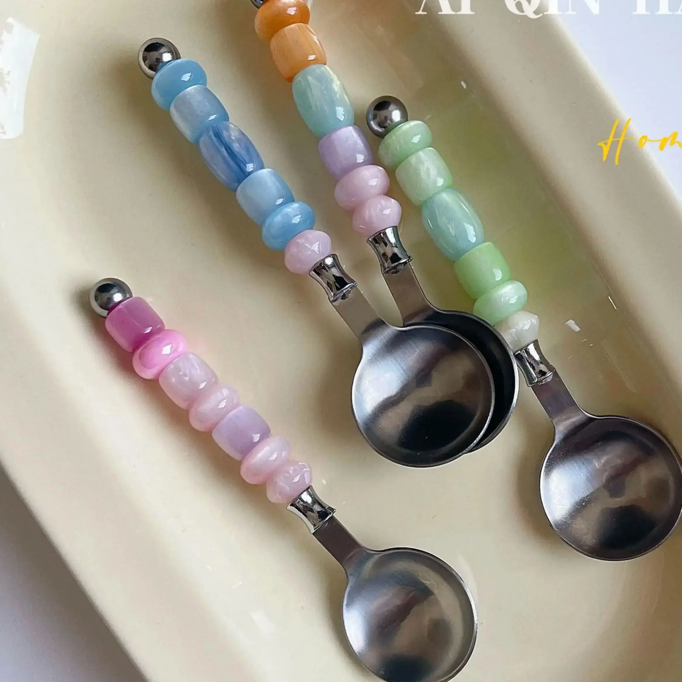 Cute Colorful Beading Stainless Steel Dessert Spoon Coffee Stirring Spoon Unique Design Western Tableware
Cute Colorful Beading Stainless Steel Dessert Spoon Coffee Stirring Spoon Unique Design Western Tableware
