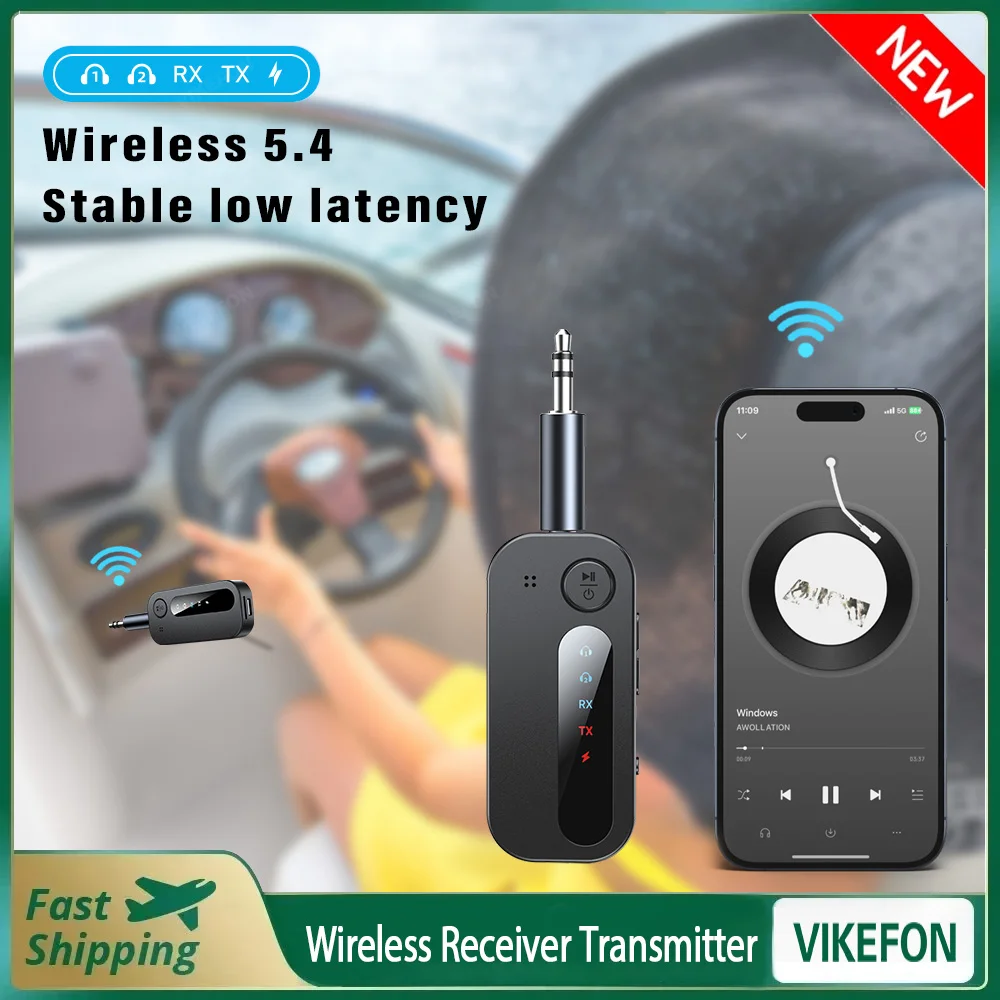 Bluetooth 5.4 Audio Transmitter Receiver Low Latency 3.5mm AUX Jack Airplane Wireless Adapter For TV Car Speaker PC Headphones
Bluetooth 5.4 Audio Transmitter Receiver Low Latency 3.5mm AUX Jack Airplane Wireless Adapter For TV Car Speaker PC Headphones