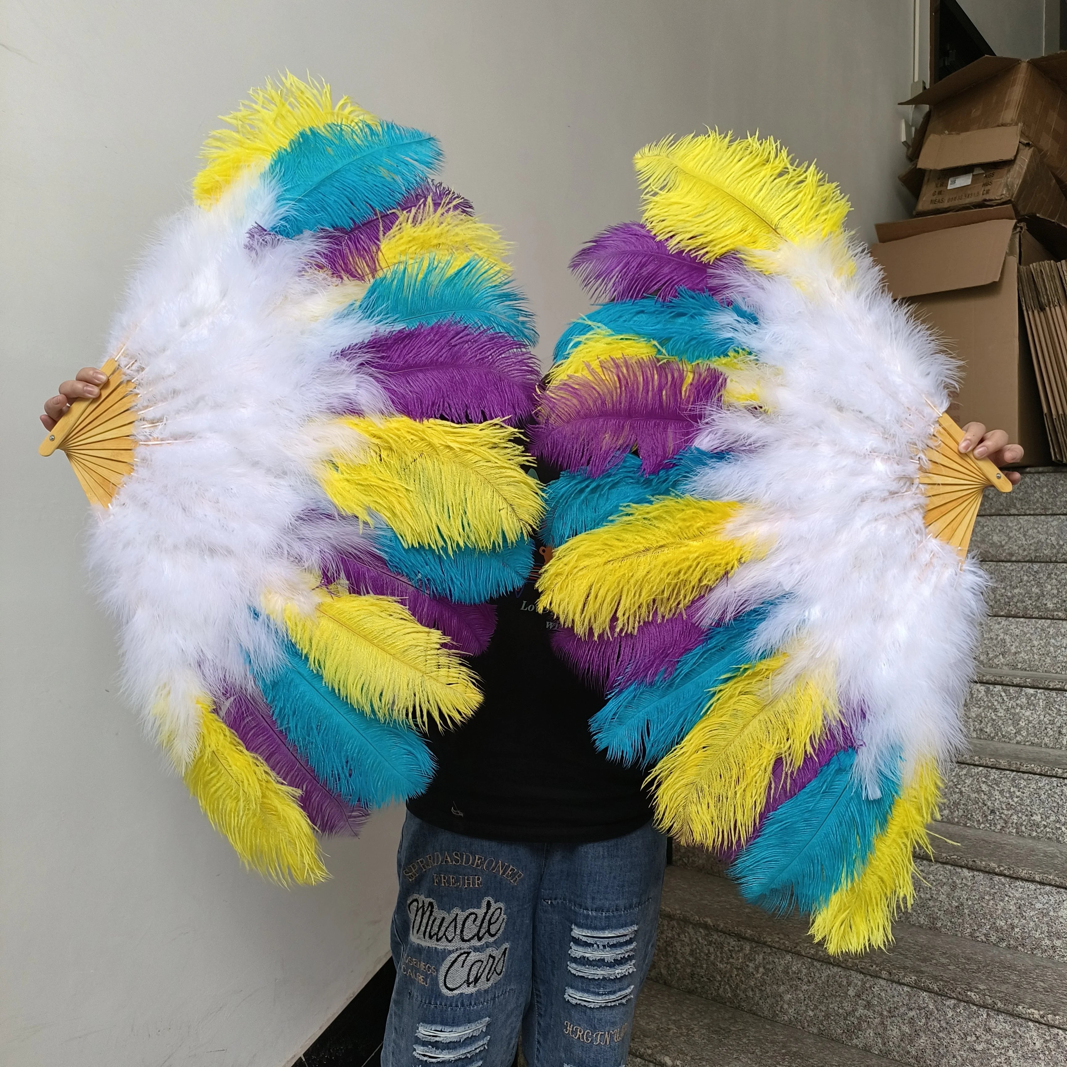 Mixedcolor Ostrich Feather Fans 100&130CM Big Pluma Fan for Wedding Festival Party Dance Props Large Stage Performance Accessory
Mixedcolor Ostrich Feather Fans 100&130CM Big Pluma Fan for Wedding Festival Party Dance Props Large Stage Performance Accessory