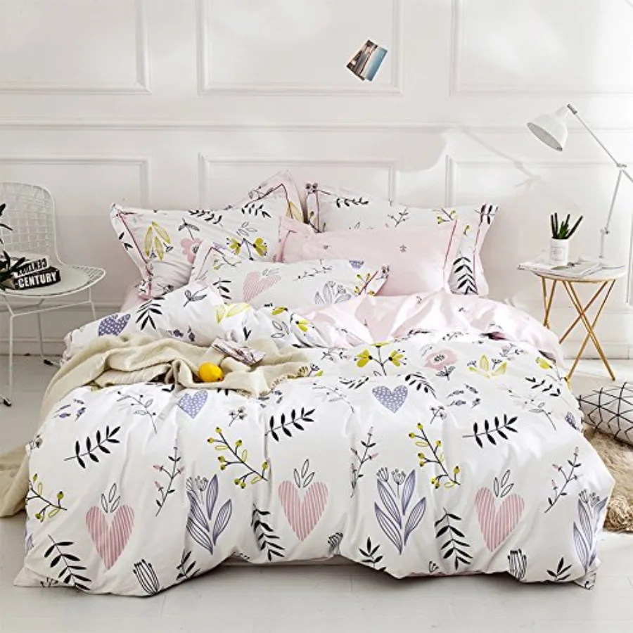 Twin Duvet Cover Set Cartoon Pink Floral Duvet Cover 100% Washed Cotton Aesthetic Bedding Sets Soft Colorful Comforter Cover Re
Twin Duvet Cover Set Cartoon Pink Floral Duvet Cover 100% Washed Cotton Aesthetic Bedding Sets Soft Colorful Comforter Cover Re