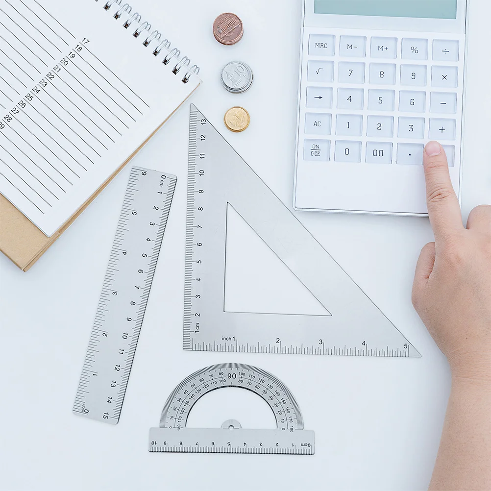 6Pcs High Precision Protractor Ruler Set Transparent Plastic Measuring Tools for Students Professionals Drafting Engineering
6Pcs High Precision Protractor Ruler Set Transparent Plastic Measuring Tools for Students Professionals Drafting Engineering