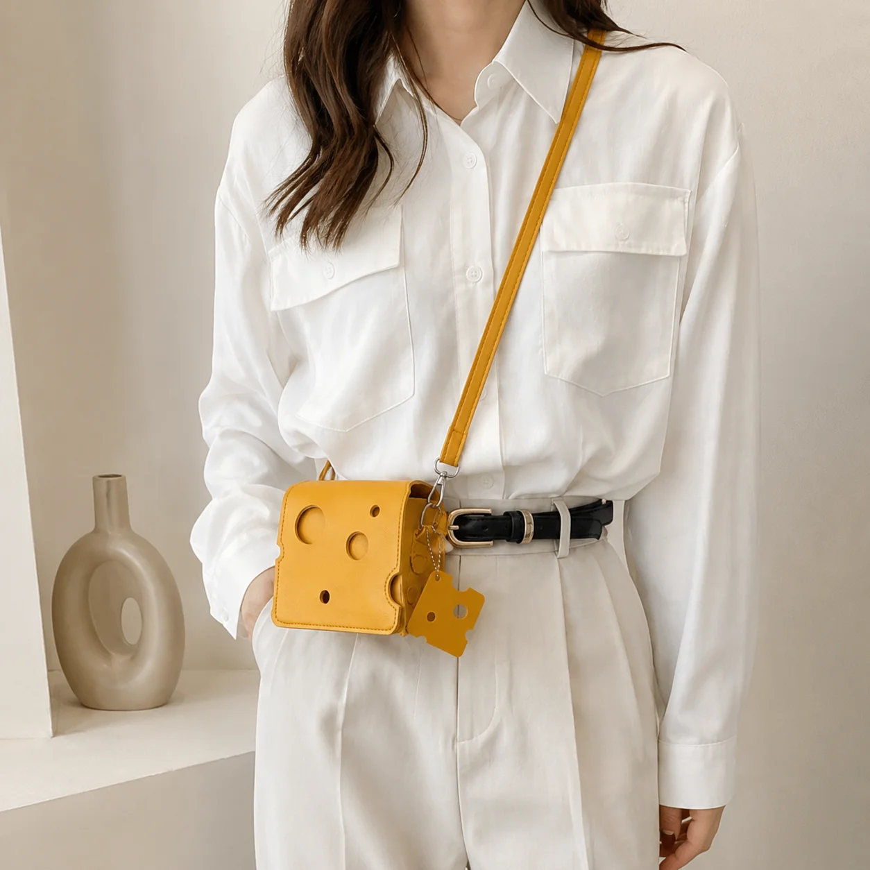 Cute Cheese Shape Crossbody Bag for Women, Mini PU Shoulder Purse with Adjustable Strap
Cute Cheese Shape Crossbody Bag for Women, Mini PU Shoulder Purse with Adjustable Strap