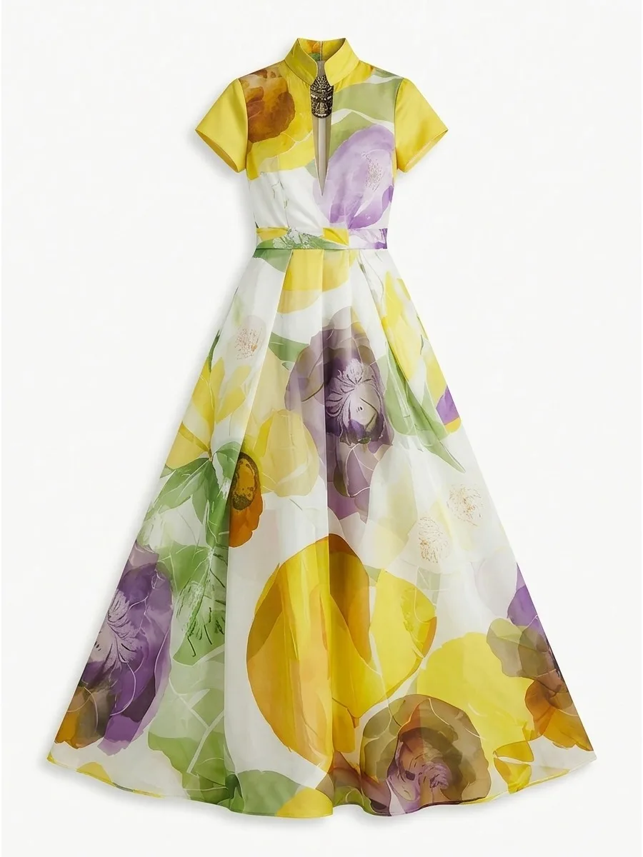 Missuoo 2026 Stylish Floral Print Party Dress for Women Stand Collar Short Sleeves High Waist Pleated Formal Evening Gown
Missuoo 2026 Stylish Floral Print Party Dress for Women Stand Collar Short Sleeves High Waist Pleated Formal Evening Gown