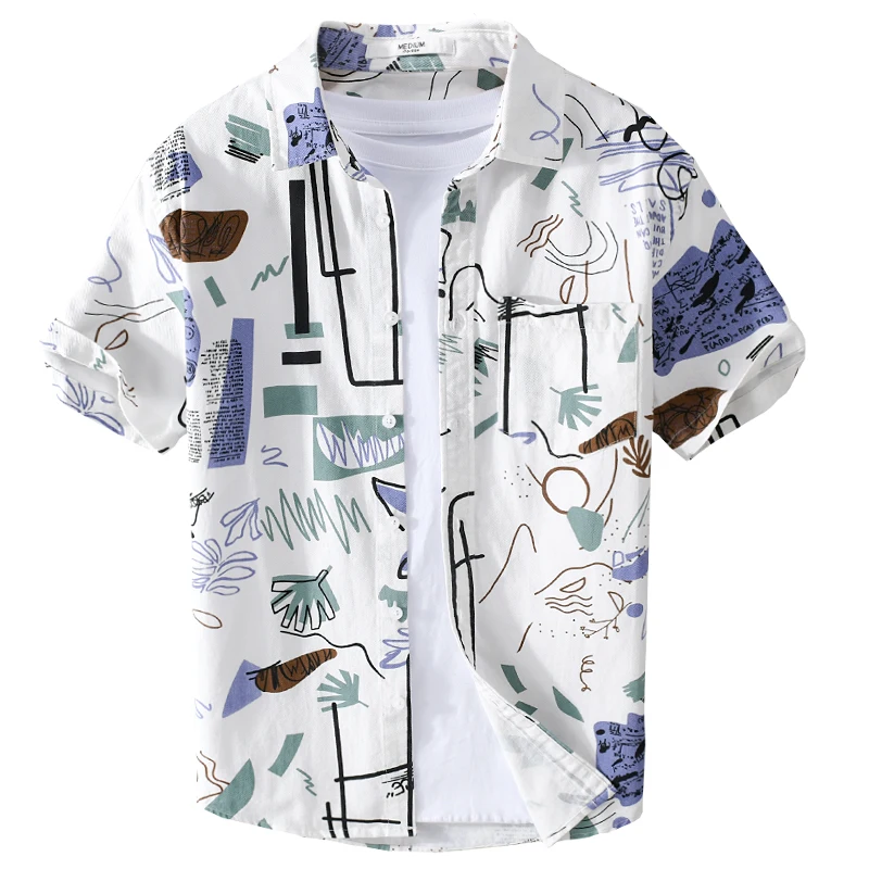 New Stylish 100% Cotton Short Sleeve Casual Quality Shirt Men Brand Trendy Comfortable Print Tops Clothing Chemise Homme
New Stylish 100% Cotton Short Sleeve Casual Quality Shirt Men Brand Trendy Comfortable Print Tops Clothing Chemise Homme