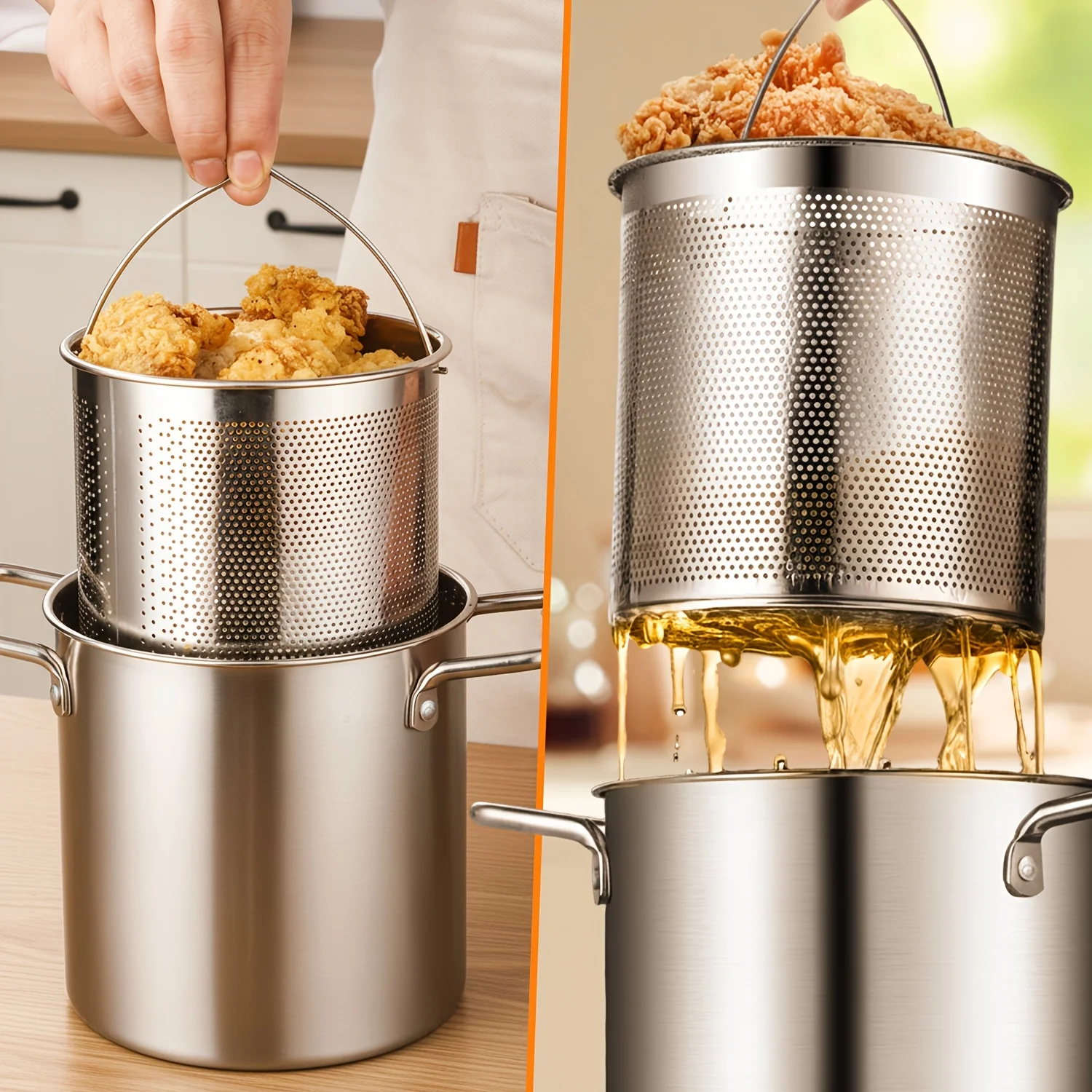 304 stainless steel asparagus pot, deep pot and soup pot with filter, suitable for all kinds of stoves.
304 stainless steel asparagus pot, deep pot and soup pot with filter, suitable for all kinds of stoves.
