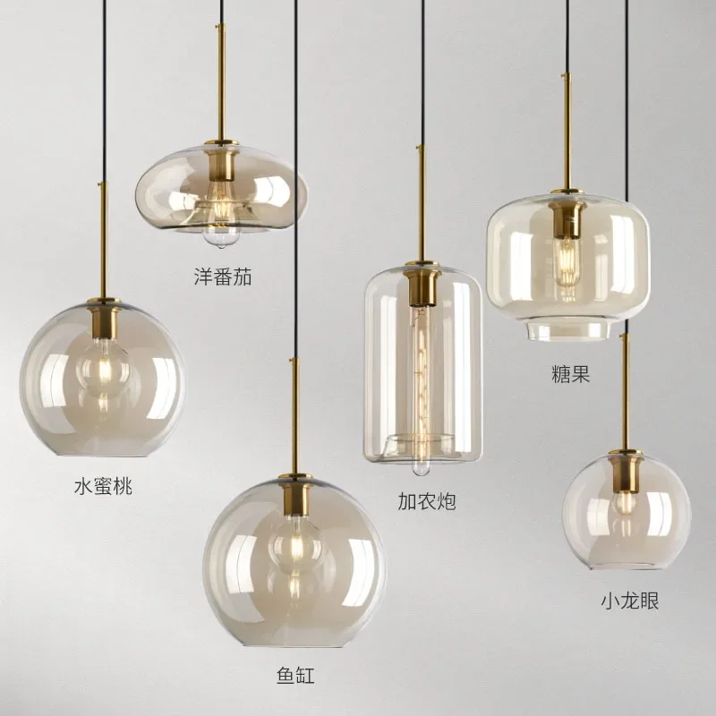 Nordic Modern hanging loft Glass lustre Pendant Light industrial decor Lights Fixtures E27/E26 for Kitchen Restaurant Lamp
Nordic Modern hanging loft Glass lustre Pendant Light industrial decor Lights Fixtures E27/E26 for Kitchen Restaurant Lamp