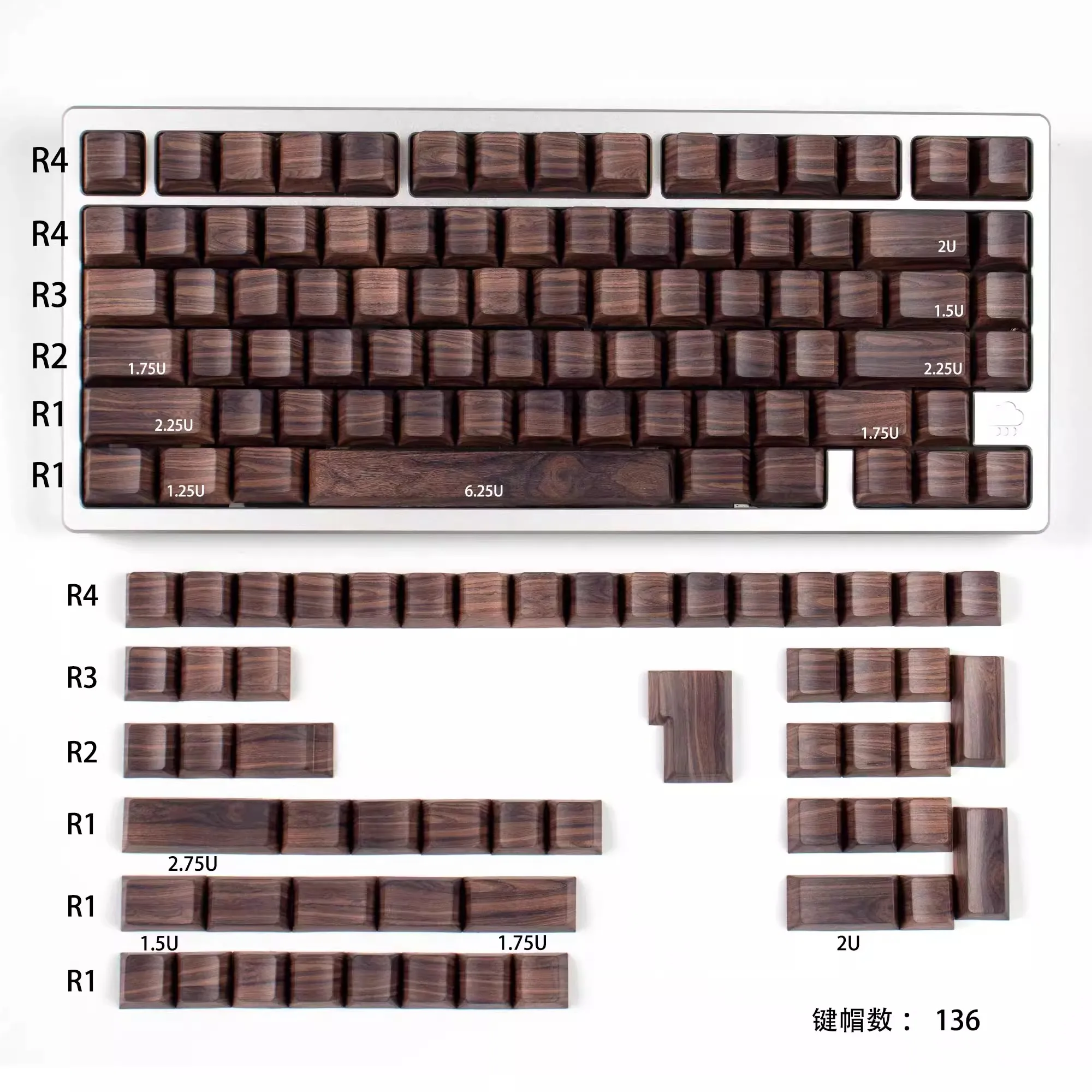 136-клавишные колпачки для клавиш с деревянной текстурой Cherry Profile, 5-сторонние колпачки для клавиш Dye-Sub PBT с боковой печатью и подсветкой для механической клавиатуры Cherry MX
136-клавишные колпачки для клавиш с деревянной текстурой Cherry Profile, 5-сторонние колпачки для клавиш Dye-Sub PBT с боковой печатью и подсветкой для механической клавиатуры Cherry MX
