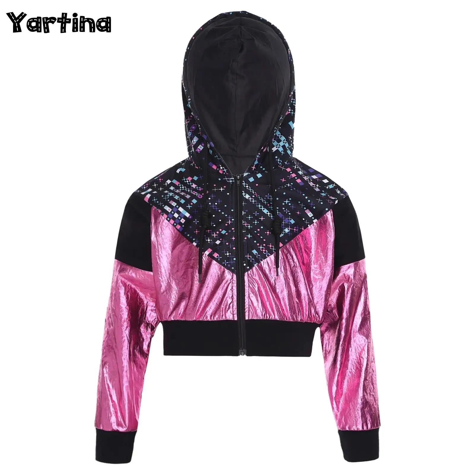 Топы с капюшоном для девочек, куртка на молнии с длинными рукавами, модная короткая куртка с принтом, повседневное пальто, верхняя одежда, костюм для джазовых танцев
Топы с капюшоном для девочек, куртка на молнии с длинными рукавами, модная короткая куртка с принтом, повседневное пальто, верхняя одежда, костюм для джазовых танцев