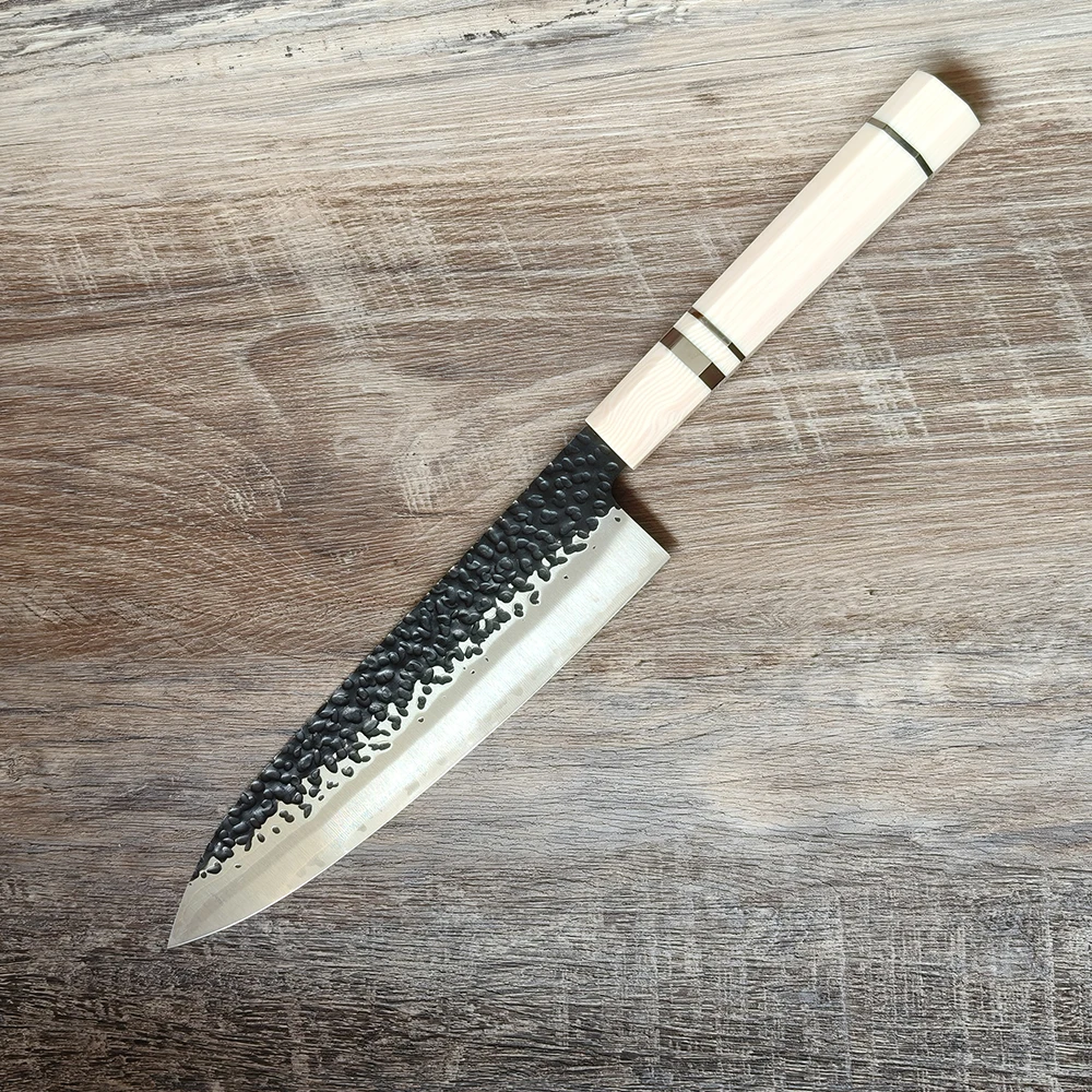 8.3 Inch Gyuto Knife 3-Layers Clad Steel VG10 Blade Resin Handle Handmade Forged Japanese Kitchen Knives Chef Cleaver Slicing
8.3 Inch Gyuto Knife 3-Layers Clad Steel VG10 Blade Resin Handle Handmade Forged Japanese Kitchen Knives Chef Cleaver Slicing