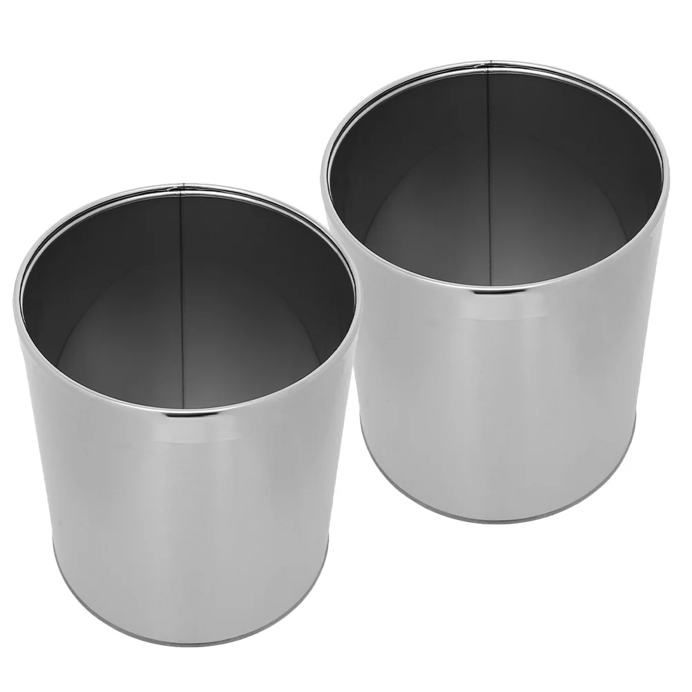 2Pcs Stainless Steel Garbage Can Round No Lid Wastebasket Kitchen Bathroom Office Space Saving Large Capacity Metal Trash Can
2Pcs Stainless Steel Garbage Can Round No Lid Wastebasket Kitchen Bathroom Office Space Saving Large Capacity Metal Trash Can