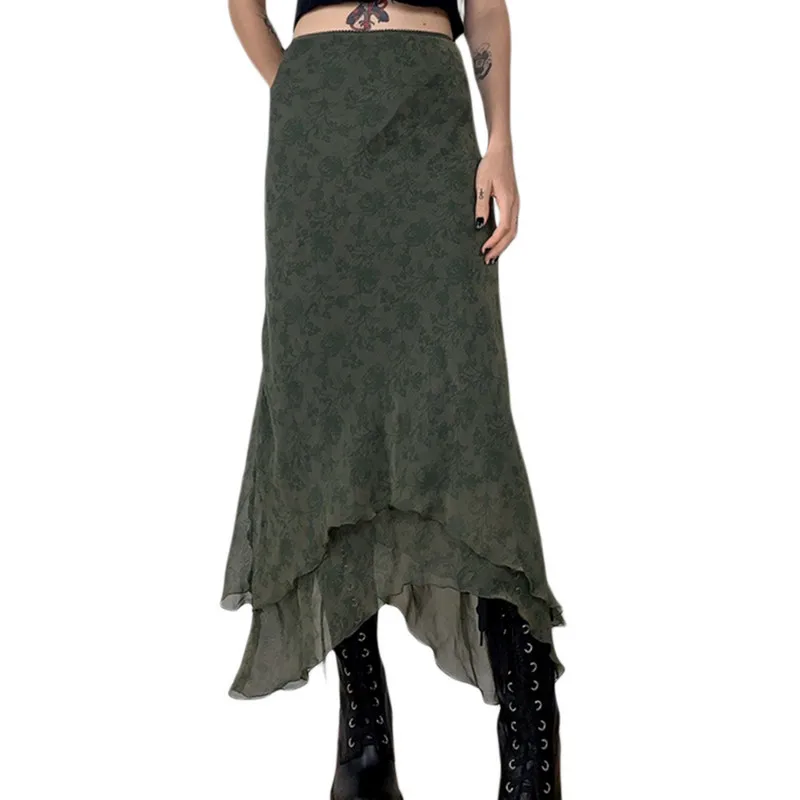 WPNAKS Women Vintage Midi Skirt Summer Clothes Floral High Waist Ruffled Dress Streetwear
WPNAKS Women Vintage Midi Skirt Summer Clothes Floral High Waist Ruffled Dress Streetwear