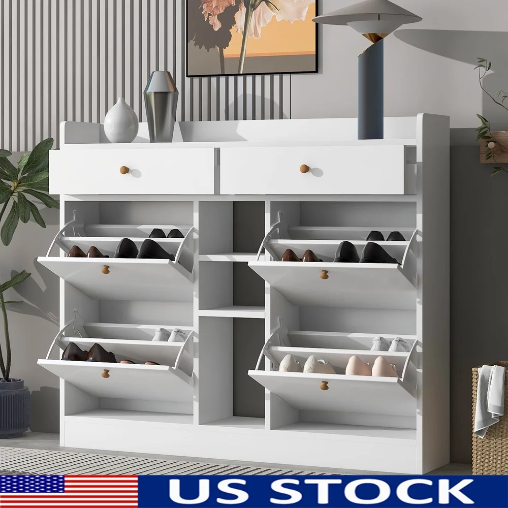 Freestanding Shoe Cabinet Space Saving 4 Flip Drawers Indoor Storage Organizer 19 Pairs Shoes Modern Design
Freestanding Shoe Cabinet Space Saving 4 Flip Drawers Indoor Storage Organizer 19 Pairs Shoes Modern Design