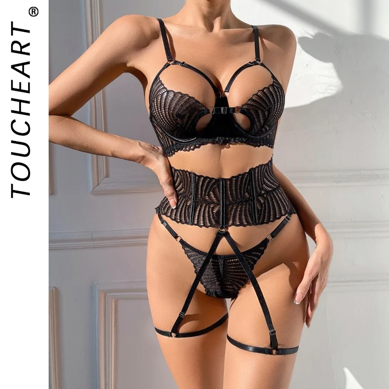 Toucheart Sexy Lingerie Suit for Women Sexy Bra Set Mesh Perspective Pure Desire Hollow Temptation Sexy Underwear 3-piece Set
Toucheart Sexy Lingerie Suit for Women Sexy Bra Set Mesh Perspective Pure Desire Hollow Temptation Sexy Underwear 3-piece Set