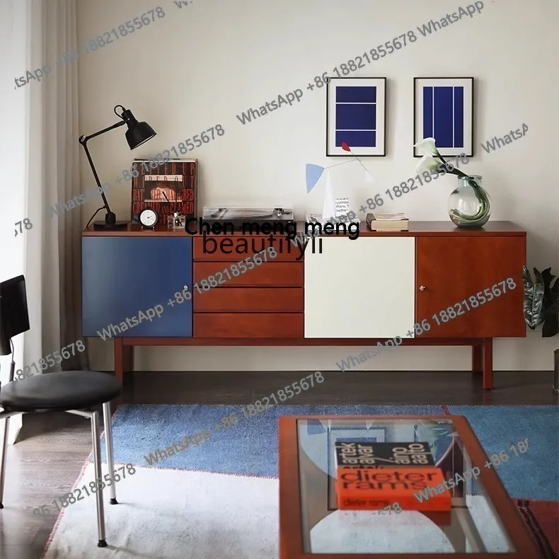 Nordic medieval TV cabinet, retro side cabinet, classic color matching drawer, living room solid wood locker H
Nordic medieval TV cabinet, retro side cabinet, classic color matching drawer, living room solid wood locker H