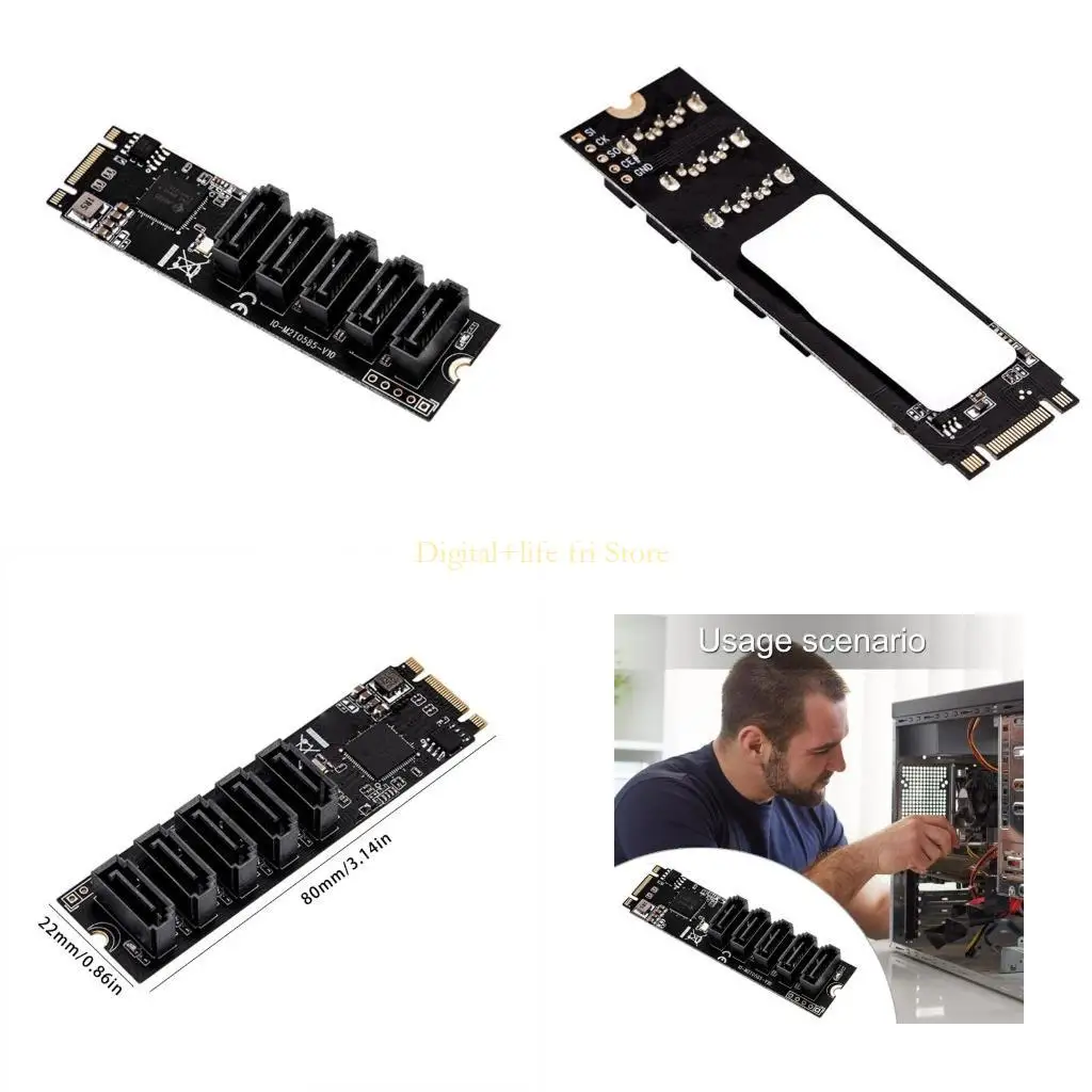E06D Efficient M.2 PCIe3.0 to SATA3.0 Expansion Card for Desktop Computers Stable and Reliable M.2 To SATA3 Expansion Card
E06D Efficient M.2 PCIe3.0 to SATA3.0 Expansion Card for Desktop Computers Stable and Reliable M.2 To SATA3 Expansion Card