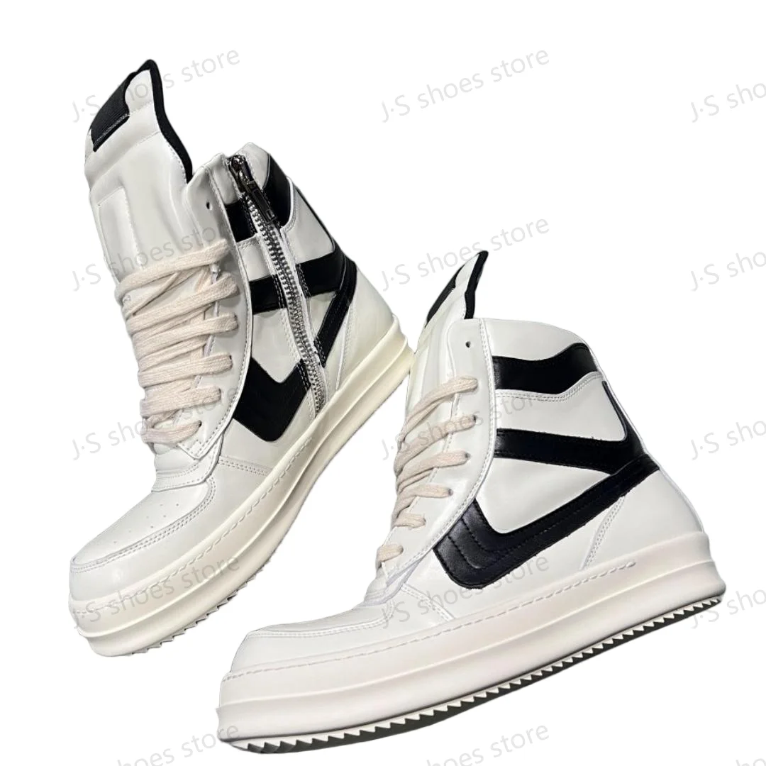 R-o Sneakers Black Cowhide White Leather High Top Shoe Geobasket Boot Men Shoes Zipper Women Casual Sneaker Ankle Boots
R-o Sneakers Black Cowhide White Leather High Top Shoe Geobasket Boot Men Shoes Zipper Women Casual Sneaker Ankle Boots