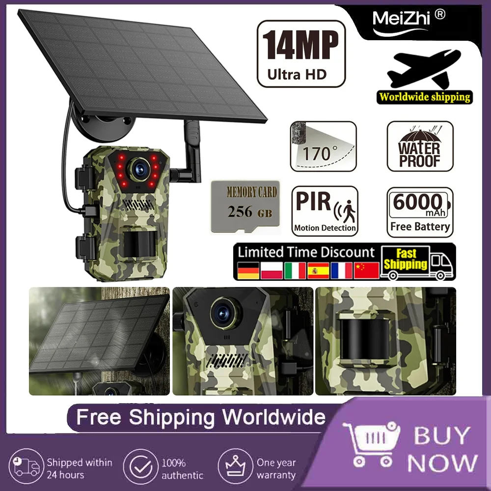 Waterproof 14MP 4G Solar Trail Camera – 20M PIR Motion Detection, 940nm Infrared Night Vision Outdoor Wildlife Hunting Cam
Waterproof 14MP 4G Solar Trail Camera – 20M PIR Motion Detection, 940nm Infrared Night Vision Outdoor Wildlife Hunting Cam