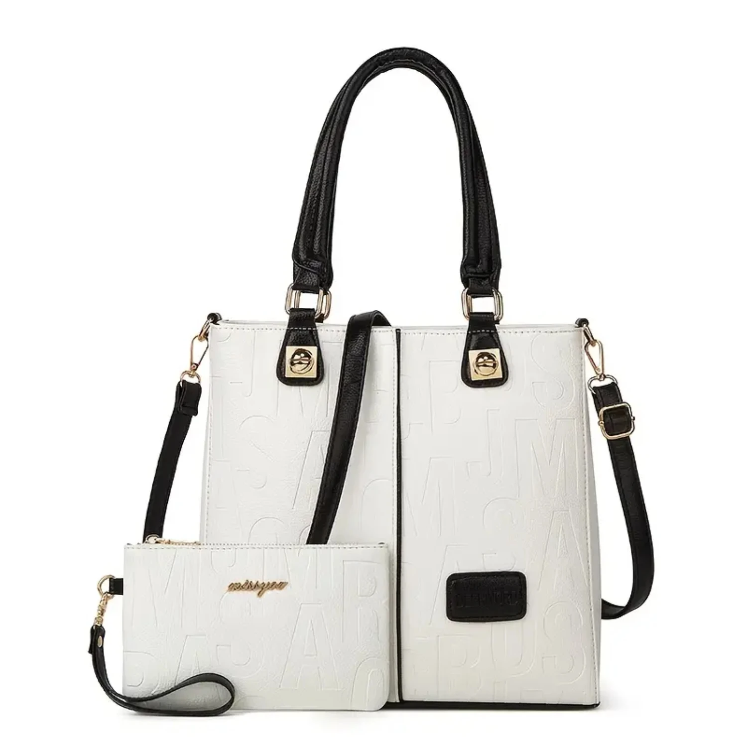 Letter Patch Decor Shoulder Bag Set, Women's Fashion Faux Leather Zipper Handbag & Clutch Bag Set
Letter Patch Decor Shoulder Bag Set, Women's Fashion Faux Leather Zipper Handbag & Clutch Bag Set